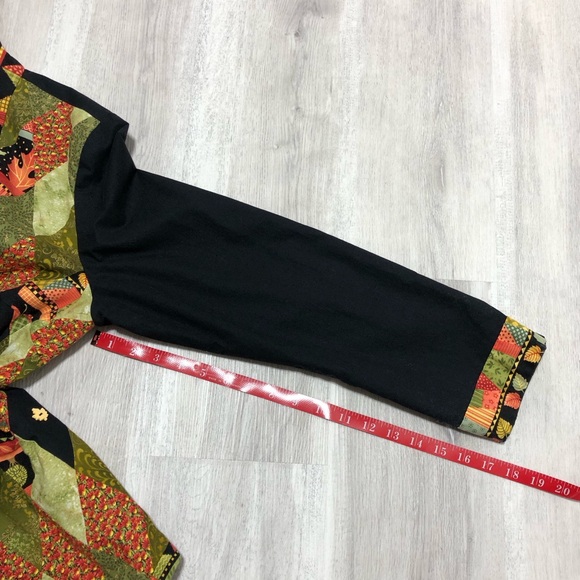 Handmade Orange Green Artsy Patchwork Jacket Size Large - Picture 13 of 14